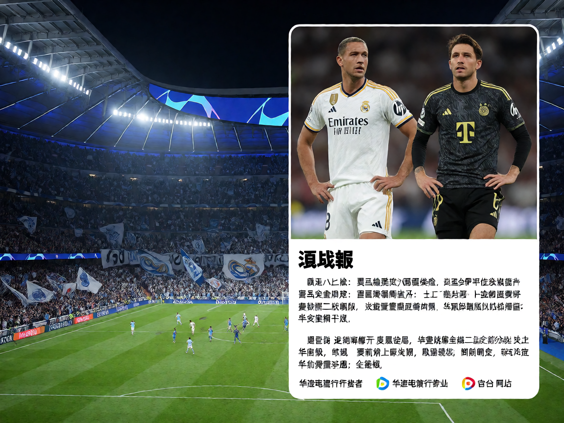 欧冠比赛日，球场灯光璀璨，球迷热情高涨
